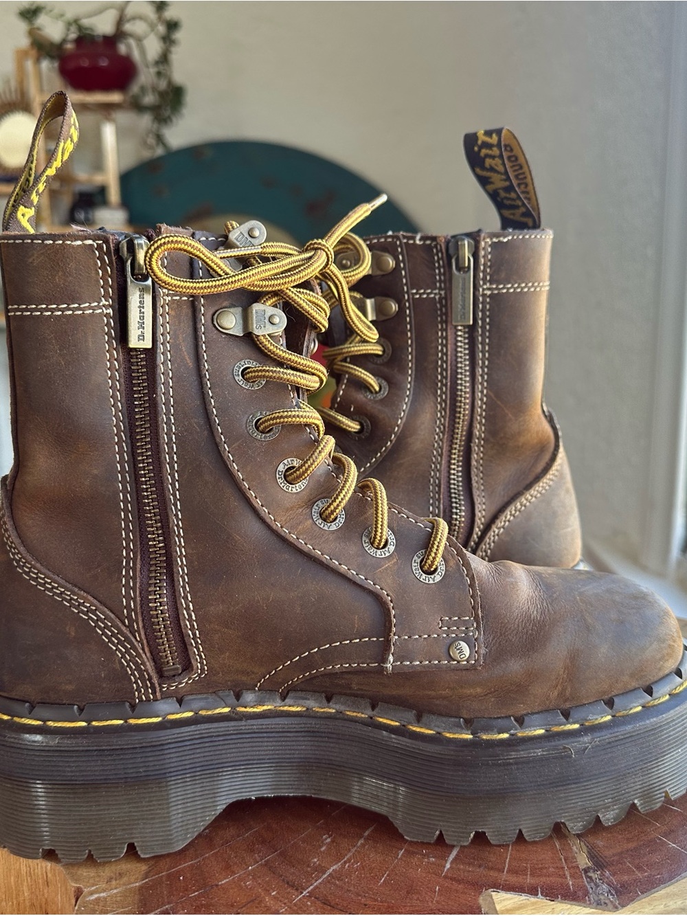 Dr. Martens Brown Leather Jadon Archive Boots